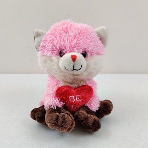 Animal Adventure Fox Plush Be Mine Heart Sitting Pink Stuffed Animal